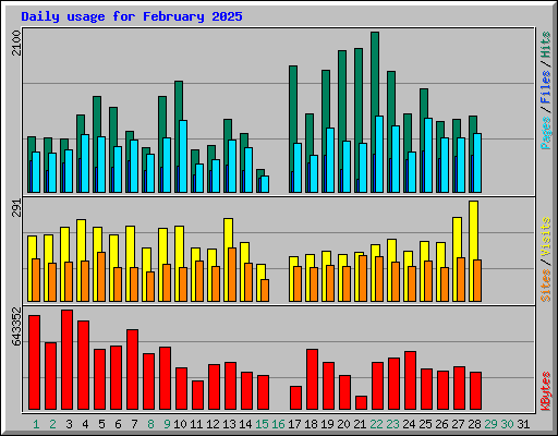 Daily usage for February 2025