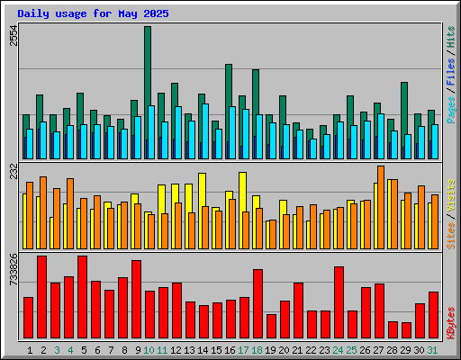 Daily usage for May 2025