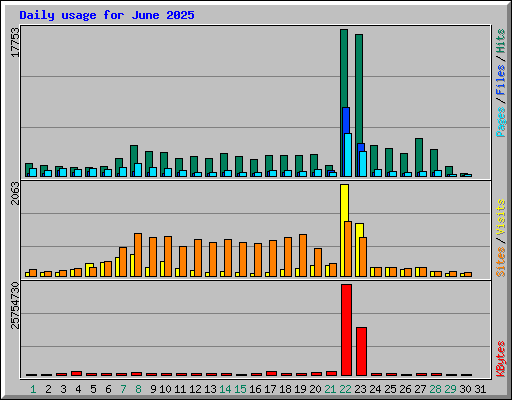 Daily usage for June 2025